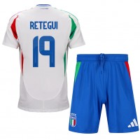 Taliansko Mateo Retegui #19 Vonkajší Detský futbalový dres ME 2024 Krátky Rukáv (+ trenírky)